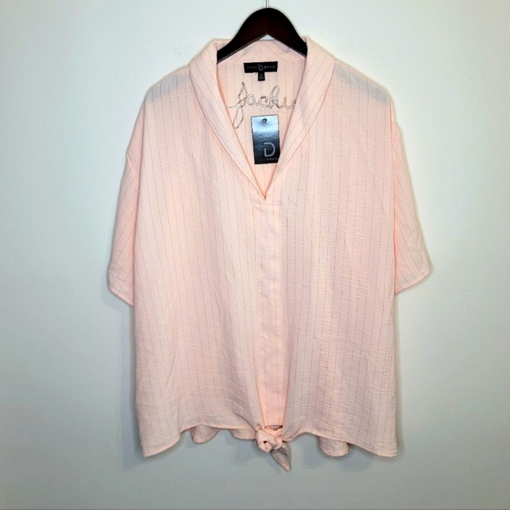 Fred David Tie Front Top Size 2X
